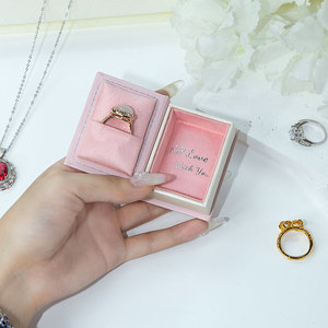 Boîte à bagues portable de style vintage en forme de livre, emballage de luxe en papier, boîte à bijoux réutilisable pour la Saint-Valentin, vente en gros <span class=keywords><strong>OMD</strong></span> - Product Image 3