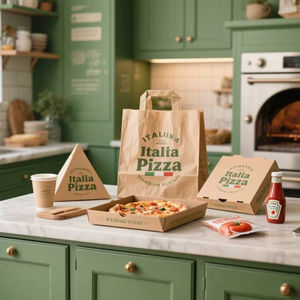 Bolsa de Papel Kraft Personalizada con Logotipo, Reciclada, para Regalos, Comida para Llevar, Compras, con Asa - Product Image 1