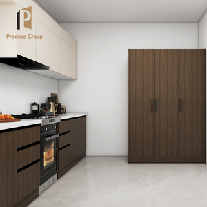 Venta Caliente Buen Precio Gabinetes de Cocina Modulares Modernos de Madera <span class=keywords><strong>Mbf</strong></span> con Encimeras de Mármol/Laminado, Grifo y Cesta para Cajones - Product Image 3