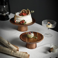 Plateau de serveur d'affichage de gâteau pour la cuisine plateau de service multifonctionnel support à gâteau en bois avec dôme en acrylique pour l'affichage de desserts de gâteau