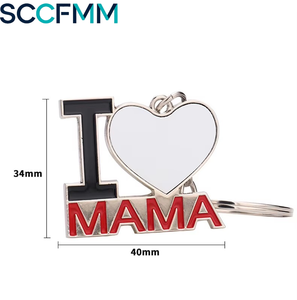Portachiavi Creativo a Forma di Cuore in Lega e Pelle PU per Sublimazione, Ideale per Regali di Halloween e Feste - Product Image 4