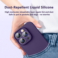 Vente en gros 360 °   Coque de téléphone en silicone liquide anti-taches et anti-chocs à finition lisse pour iPhone 13 14 15 16 17 Series