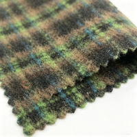 Tissu vintage en laine mélangée à carreaux, 20% laine, 80% polyester, 720 g/m², matière tweed tissée moelleuse pour manteau d'hiver pour femme