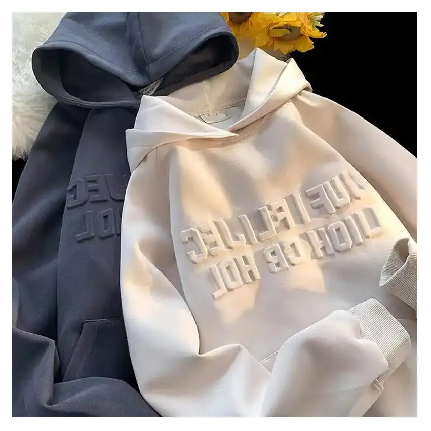 Peso pesado 100% algodón sudaderas con capucha en blanco francés Terry sudaderas con capucha de gran tamaño hombres logotipo en relieve personalizado hombres 500 Gsm grueso Unisex Hoody