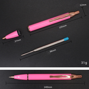 Bolígrafo de Metal Rosa con Logotipo Personalizado, Recarga Parker y Tinta Azul/Negra para Chicas, Ancho de Escritura de 1.0 mm, Regalo Promocional de Oficina - Product Image 5
