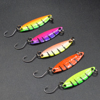 Umpan pancing logam dalam 2.0g bentuk daun Dedalu umpan sendok logam dalam stok untuk memancing perahu Trout Bass makarel