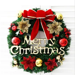 뜨거운 판매 12 인치 PVC 인공 장식 다채로운 크리스마스 화환 실내 정원 장식