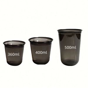 Vasos Desechables Transparentes Negros para Café, PET de 89 mm, Vasos de Plástico de Pared Simple con Diseño Único en Forma de U, Impresión UV, para Té y Whisky - Product Image 3