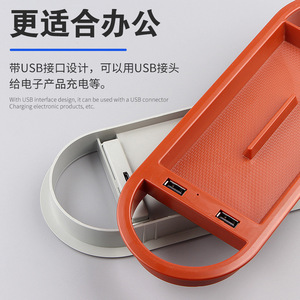 Office Desktop Cable Management Box With USB Port Oval Plastic Organizer Multifunction <b>Pen</b> Storage Stand Type - Product Image 3