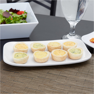 Plateau classique blanche à plateau gâteaux, grande Assiette rectangulaire blanche, plateau de fruits de luxe en plastique mélamine de 46cm - Product Image 4