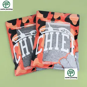 Custom Printed Matte Black Zipper Bag Plastic Packaging Clothing Shirts Ziplock Bags