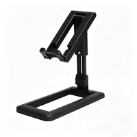 Support de téléphone en plastique réglable en hauteur, support de bureau pliable avec réglage de l'angle pour smartphones et tablettes