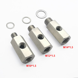 อะแดปเตอร์ระดับไฮดรอลิกสแตนเลส M10 1.5 M12 1.5 M14 1.5 สำหรับอุปกรณ์จ่ายเทอร์โบชาร์จเจอร์อะไหล่ซ่อมรถยนต์ - Product Image 1