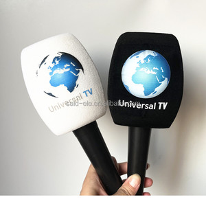 Pare-brise en mousse de micro de chaîne de télévision universelle de Somalie avec gilet de journaliste de presse imprimé avec logo de chaîne imprimé en <span class=keywords><strong>soie</strong></span> - Product Image 2