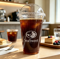 Gobelets jetables en PET transparents de 98 mm et 16 oz avec couvercles en dôme pour café glacé, smoothie, jus, milkshake, gobelets à café en plastique personnalisés