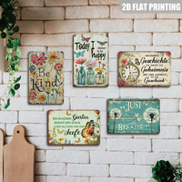 Letrero Metálico de Metal con Frase Positiva, Placa de Pared Impresa en 2D, Decoración Retro Desgastada para el Hogar, Jardín, Granja, Cocina