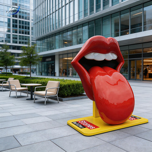 ประติมากรรมริมฝีปากและลิ้นสีแดงทำจากไฟเบอร์กลาส ของตกแต่งศิลปะสมัยใหม่ รูปปั้นริมฝีปากและลิ้น ใช้ได้ทุกฤดูสำหรับตกแต่งภายนอก - Product Image 4