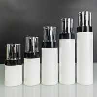 Siap Kirim Botol Pompa Airless Putih 30ml 50ml 80ml 100ml 120ml Wadah Airless Tutup Hitam