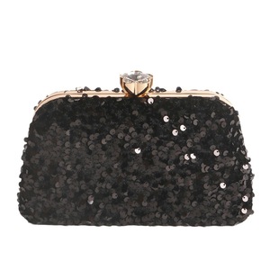 Phụ nữ cổ điển của buổi tối ví ly hợp với chuỗi sequined đà điểu kẹo mô hình sử dụng hàng ngày Vai Túi làm bằng lông lông - Product Image 1