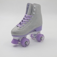 Chaussures à roulettes professionnelles grises en PU avec roues lumineuses, châssis PP clignotant, étanches, roulements ABEC-7, réglables pour usage extérieur