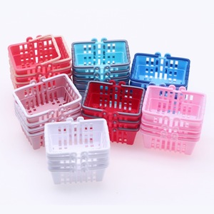 Xicheng casa de muñecas simulación comida y juego Mini plástico Rectangular cesta de la compra escena en miniatura <span class=keywords><strong>supermercado</strong></span> de mano - Product Image 5