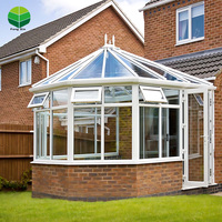 Sunrooms & Glass 0utdoor Maisons en aluminium Sunroom 4 saisons Villas modernes Verre isolant Fengxin Arc Modèle 3D Design