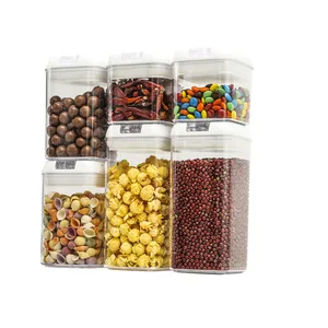 Rangement pour la maison, couvercle blanc, multigrains, céréales, café, bonbons, aliments, rectangulaires, organisateurs de réfrigérateur, pour couvercles blancs