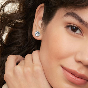 Envío Gratis, Pendientes de Diamantes de Laboratorio con Certificado GRA, Moissanita de 0.5ct, 1ct, 2ct, 3ct, Chapados en Oro de 14K, Plata S925, Regalos para Hombres y Mujeres - Product Image 3