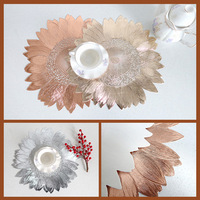 Set de table rond en PVC de 38 cm, moderne, minimaliste, antidérapant, imperméable, isolant thermique, ajouré