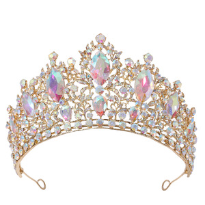 Nuevo diseño colorido Rhinestone aleación nupcial pelo corona reina desfile fiesta <span class=keywords><strong>boda</strong></span> Tiara corona <span class=keywords><strong>para</strong></span> mujer - Product Image 6