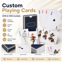 Vente en gros en usine de cartes à jouer au poker en plastique PVC OEM personnalisées, boîte d'impression vierge étanche, cartes à jouer de taille de pont
