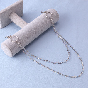 Cadena de cintura de aleación de zinc de doble capa para jeans, accesorio punk para discoteca, cadena circular para pantalones con diseño de doble anillo - Product Image 2