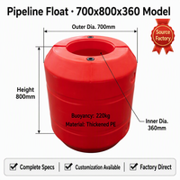 Flotador de tubería de PE de 360 mm de diámetro interior de máxima capacidad, superventas, personalizado OEM, flotador de barcaza de dragado para plataforma offshore de 14 pulgadas con ultra flotabilidad.