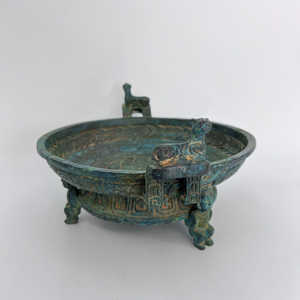 Ручки, мелководный горшок для бонсай с высокой культурной ценностью, античный бронзовый ученый со спиральным драконом для настольного дисплея - Product Image 5