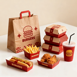 Vente en gros d'usine, emballages personnalisés biodégradables et compostables pour la <span class=keywords><strong>livraison</strong></span> à emporter, emballages pour poulet frit, sachets en papier kraft, sacs en papier de qualité alimentaire - Product Image 3