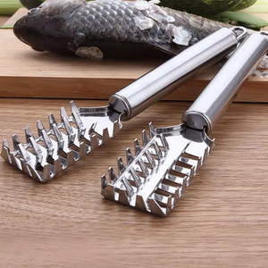 Removedor de Escamas de Pescado de Acero Inoxidable, Raspador de Escamas de Pescado con Dientes de Sierra, Desescamador Rápido, Utensilio de Cocina para Limpiar Mariscos - Product Image 1