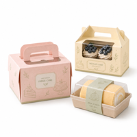 Boîte à gâteau d'anniversaire, boîte d'emballage pour pâtisserie, boîte d'emballage transparente avec fenêtre, gobelet en papier personnalisé avec impression de logo, boîte à gâteau personnalisée