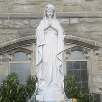 Statue de la Sainte Famille en marbre blanc, Vierge Marie et l'enfant Jésus, décoration d'église, catholicisme