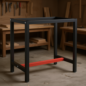 Matte Black And Matte Red Powder Coated <b>Metal</b> <b>Workbench</b> Frame Durable For Woodworking - Product Image 2