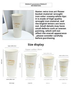 Secchio di fiori decorativi vasi di fiori fattoria zincato secchio di metallo P63 casa e scatola di nozze ferro classico - Product Image 3