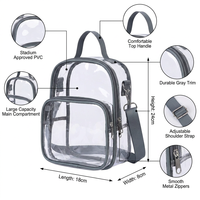 Sac à bandoulière transparent personnalisable et écologique, approuvé pour les stades, sac à main transversal en PVC recyclable