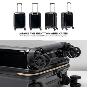 Valise non extensible de 18 pouces avec <span class=keywords><strong>fermeture</strong></span> <span class=keywords><strong>éclair</strong></span> plaquée or de qualité supérieure et roulettes japonaises silencieuses - Product Image 4