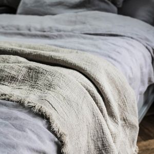 Ventes en gros de jetés/couvertures en lin français 100% pur, écologiques, lavés à la pierre - Product Image 1