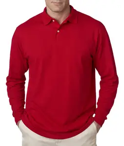 high quality plain 100% cotton long sleeve polo shirt, rugby polo long sleeve, mens long sleeve polo shirts
