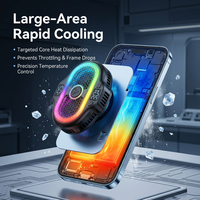Refroidisseur de téléphone magnétique à semi-conducteurs en gros 15W avec charge sans fil, affichage numérique RGB pour gaming et streaming en direct (iPhone et Android)