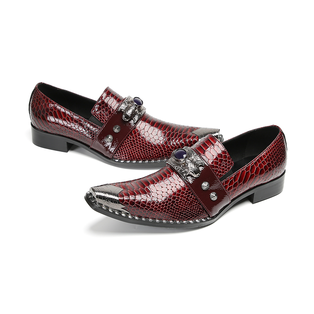 NA731 British Type Men's Shoes Luxury Handmade Shiny Red Leather Dress  Shoes Men Pointed Metal Tip Party and Wedding Shoes| Alibaba.com