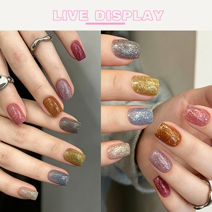 ODM/OEM Esmalte de Gel Rosa con Diamantes Triturados, Gel UV Brillante para Uñas, Gel de Resina Ecológico de Bajo Olor, Larga Duración sin Desprendimiento - Product Image 2