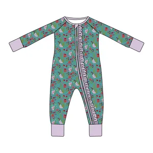 Bio-Babybekleidung OEM individuelles Design Druck Bio-Bambus Baumwolle Jungen- und Mädchen-Jumpsuit Neugeborene Strampelanzüge-Sets