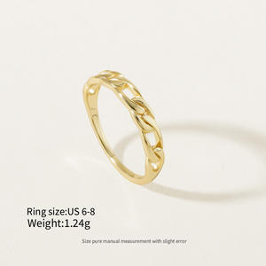 Классический Лидер продаж 925 стерлингового серебра унисекс Бесконечность кубинская цепочка позолоченная полая лента кольца повседневные/спортивные GIC - Product Image 3