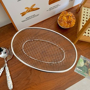 Stainless Steel Rectangle Vegetable Washing Draining Basket Fruit Basket Wire Frame Sieve <b>Kitchen</b> Bathroom Multifunction Durable - Product Image 3